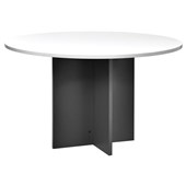 PULSE MEETING TABLE ROUND W1200 X H730MM IRONSTONE BASE WHITE TOP