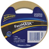 SELLOTAPE 5810 FASTMASK MASKING TAPE W24MM X L50M BEIGE