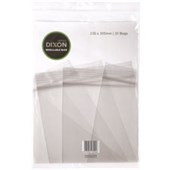 DIXON PLASTIC BAG RESEALABLE W230 X L305MM CLEAR PACK 25