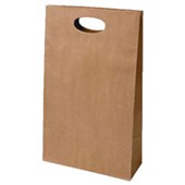 GIFT BAG WINE BOTTLE W255 X H420 X D90MM KRAFT PACK 100