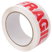 MESSAGE TAPE SELLOTAPE 07520036 FRAGILE RED ON WHITE W36MM X L66M POLYPROPLYENE