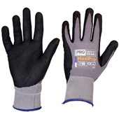 PROSENSE MAXIPRO NPN GLOVES PUNITRILE DIP ON NYLONLYCRA LINER SIZE 9 PAIR BLACK