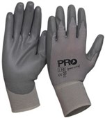 PROSENSE PROLITE PUN SAFETY GLOVES PU PALM ON NYLON LINER SIZE 10 PAIR GREY