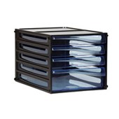 ESSELTE DESKTOP FILING 4 DRAWERS A4 GREY FRAME  BLUE DRAWERS