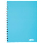 COLLINS 120475 VIVID COLOURED NOTEBOOK HARD COVER WIROBOUND A4 100 LEAF RULED BLUE