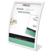 DEFLECTO ANTIGLARE CURVED SIGN HOLDER A4 WHITE