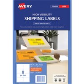 AVERY 36103 L7165FO HIGH VISIBILITY SHIPPING LABEL LASER 8UP FLUORO ORANGE BOX 25