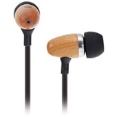 MOKI RETRO EARPHONES TIMBER AND BLACK