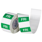 AVERY 937340 REMOVABLE DAY LABEL FRIDAY 40 X 40MM GREENWHITE BOX 500