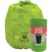 COMPOST ME BIN LINERS COMPOSTABLE 120L GREEN ROLL 25