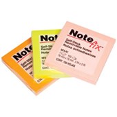 NOTEFIX ADHESIVE NOTES 76 X 76MM 100 SHEETS PER PAD ASSORTED NEON