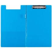 FM CLIPBOARD FILE FOOLSCAP PVC WITH FLAP ICE BLUE