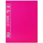 FM A4 PREMIUM DISPLAY BOOK 20 POCKET SHOCKING PINK