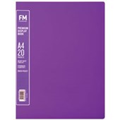 FM A4 PREMIUM DISPLAY BOOK 20 POCKET PASSION PURPLE