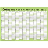 COLLINS MID YEAR WALL PLANNER LAMINATED A2 20232024