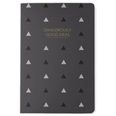 OFFICE SUPPLY CO QUARTO NOTEBOOK DANGEROUSLY GOOD IDEAS GREY TRIANGLES