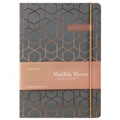 MATILDA MYRES NOTEBOOK ROSE GOLD FOIL GREY A5 192 PAGE