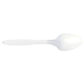 HUHTAMAKI DISPOSABLE DESSERT SPOONS PLASTIC WHITE PACK 100