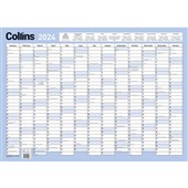 COLLINS WALL PLANNER 695 X 495MM LAMINATED EVEN YEAR