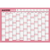 MILFORD WALL PLANNER 955 X 695MM LAMINATED FRAMED BOARD EVEN YEAR