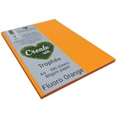 TROPHEE COLOURED PAPER A4 80GSM FLUORO ORANGE PACK 100