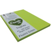 TROPHEE COLOURED PAPER A4 80GSM FLUORO GREEN PACK 100