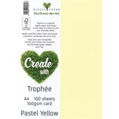 TROPHEE COLOURED PAPER A4 160GSM PASTEL YELLOW PACK 100