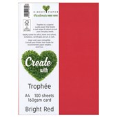 TROPHEE COLOURED PAPER A4 160GSM BRIGHT RED PACK 100