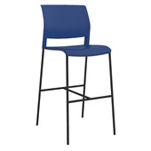 KNIGHT GAME BARSTOOL BLACK FRAME INDIGO