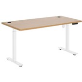 PULSE ELECTRIC DESK HEIGHT ADJUSTABLE SINGLE MOTOR 2 STAGE W1500 H7251195MM WHITE FRAME BEECH TOP