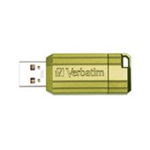 VERBATIM STORENGO PINSTRIPE USB FLASH DRIVE 20 16GB GREEN