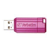 VERBATIM STORENGO PINSTRIPE USB FLASH DRIVE 20 16GB PINK