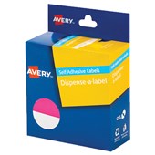 AVERY 937279 ROUND LABEL DISPENSER 24MM PINKWHITE BOX 300