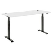 PULSE PNEUMATIC HEIGHT ADJUSTABLE SCALLOP DESK W1800 X D800 X H7401190MM BLACK FRAME WHITE TOP