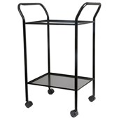 FLUTELINE GENERAL PURPOSE TROLLEY 2 TIER 640 X 350 X 890MM BLACK