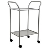 FLUTELINE GENERAL PURPOSE TROLLEY 2 TIER 640 X 350 X 890MM SILVER