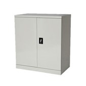 OPD STATIONERY CUPBOARD 2 SHELVES W900 X D500 X H1000MM SILVER QUILL