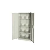 OPD STATIONERY CUPBOARD 3 SHELVES W900 X D500 X H1800MM SILVER QUILL