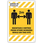 QSI COVID19 SAFETY SIGN MAINTAIN 2 METERS W300 X H450MM