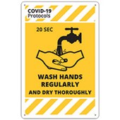 QSI COVID19 SAFETY SIGN WASH HANDS REGULARLY W300 X H450MM