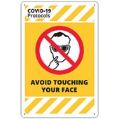 QSI COVID19 SAFETY SIGN AVOID TOUCHING YOUR FACE W300 X H450MM