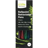 ICON BALLPOINT PEN RETRACTABLE MEDIUM ASSORTED PACK 10