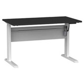 KNIGHT CUBIT HEIGHT ADJUSTABLE DESK ELECTRIC W1200 X D700 X H6601205MM WHITE FRAME BLACK TOP