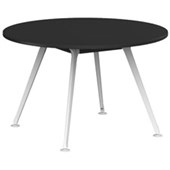 KNIGHT TEAM BOARDROOM TABLE ROUND D1200 X H730MM WHITE FRAME BLACK TOP