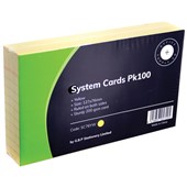 OFFICE SUPPLY CO SYSTEM CARDS 76 X 127MM YELLOW PACK 100