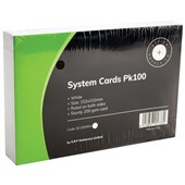 OFFICE SUPPLY CO SYSTEM CARDS 102 X 152MM WHITE PACK 100