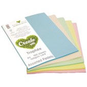 TROPHEE COLOURED PAPER A4 160GSM ASSORTED PASTELS PACK 100