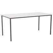 KNIGHT ERGOPLAN CANTEEN TABLE W1800 X D800 X H730MM BLACK FRAME WHITE TOP