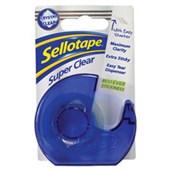 SELLOTAPE SUPER CLEAR TAPE ON DISPENSER W18MM X L15M TRANSPARENT