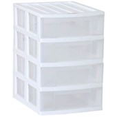 TAURUS DESK ORGANISER 4 DRAWER A4 WHITE